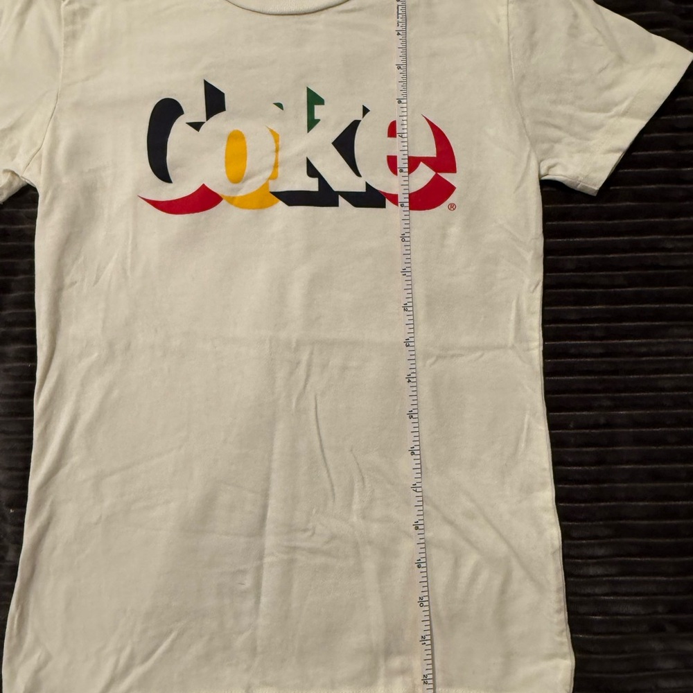 Coca-Cola Cream Colored Tee with Colorful Logo - Picture 6 of 6